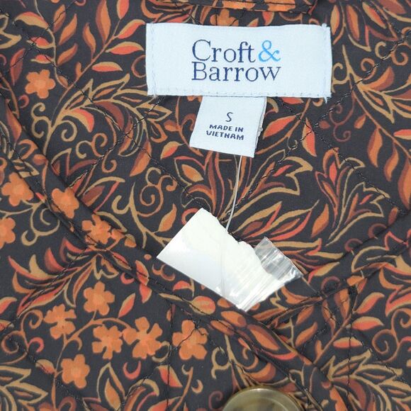 Croft & Barrel Quilted Jacket Womens Size Small Floral Fall Winter Gorpcore - Picture 4 of 9